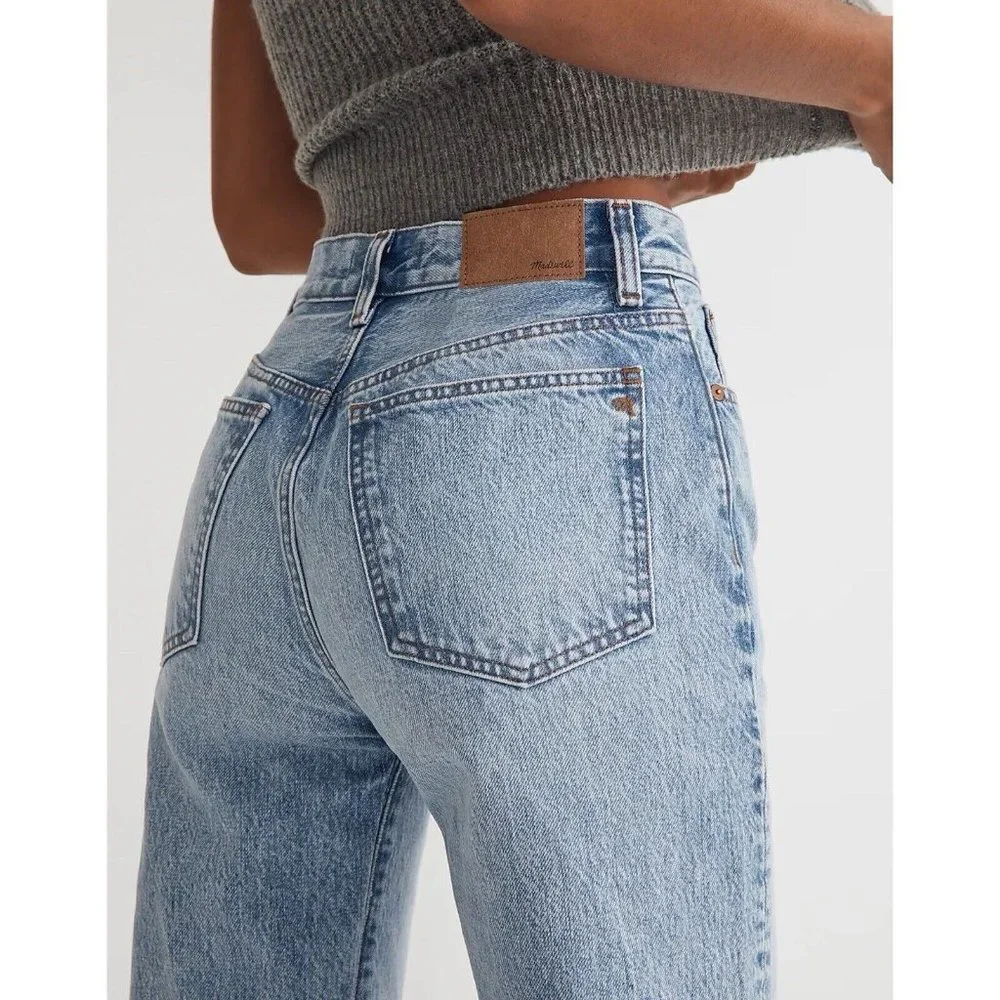 Madewell Petite '90s Straight Jean Womens 26P Blue Mercer Wash READ High Rise - Picture 10 of 16